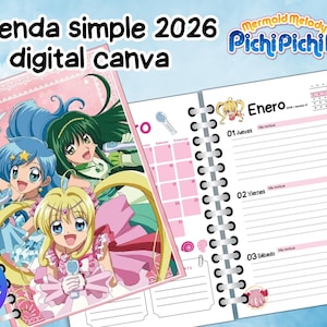 digital Agenda 2026 mermaid melody pichi pichi pitch - español - canva - melodia de sirena - luchia - hanon - rina
