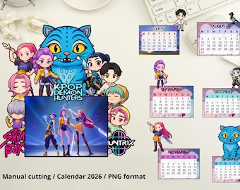 Kpop Demon Hunters / Demon Hunters 2026 Mini Desktop Calendar