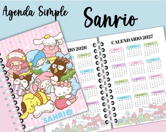 Simple Kawaii 2026 Agenda - Editable in Canva - Planner - Spanish