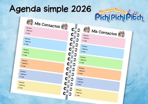Digital Agenda 2026 Mermaid Melody Pichi Pichi Pitch - Spanish