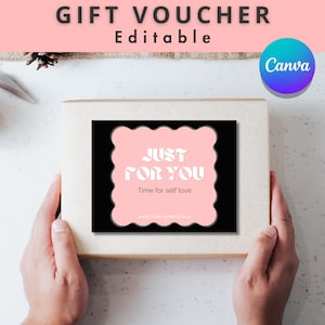 Bearbeitbare Geschenkkarte Canva-Vorlage, Spa-Hautpflege-Gutschein, Beauty-Salon-Kunden-Coupon, druckbares Zertifikat Haarnägel-Massage-Gesichtsbehandlung