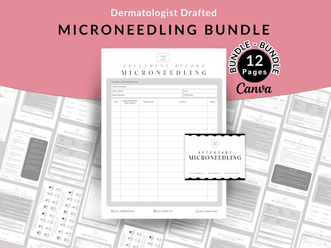 Microneedling Forms Bundle, Editable Microneedling Consent Template ...