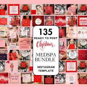 Medspa Instagram Template Christmas, Botox Filler Facial Skincare Social Media Post, Aesthetic Nurse Injector Esthetician Branding Marketing