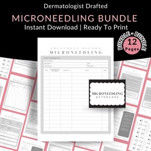 Microneedling Forms Bundle, Informed Consent Template, Client Intake, Dermapen Aftercare Card, Medspa Esthetician Aesthetic Nurse Injector