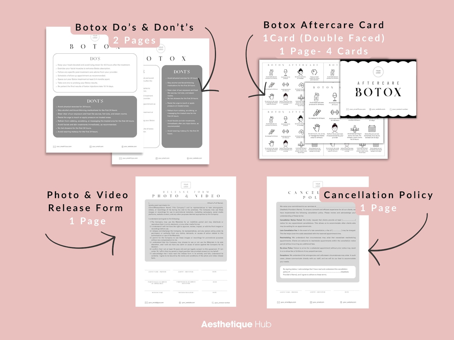 Botox Forms Bundle Canva Template, Neurotoxin Client Intake, Aesthetic ...