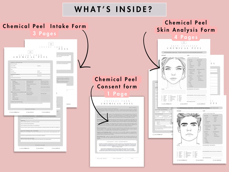 Editable Chemical Peel Treatment Bundle Canva Template, Esthetician ...