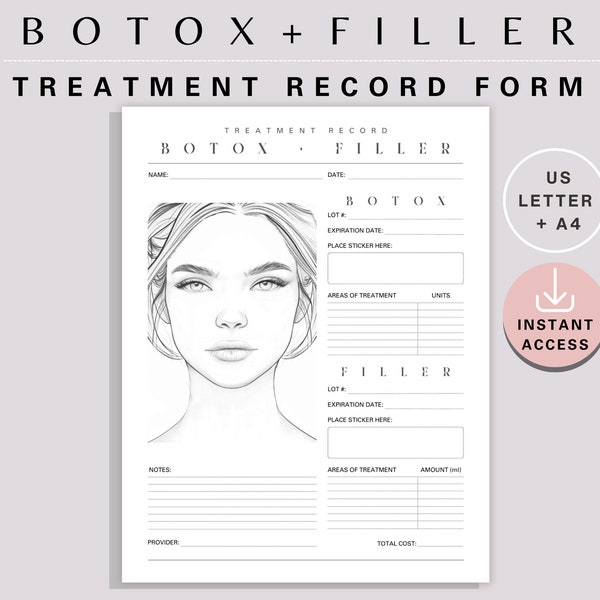 Neurotoxin Botox Filler Injection Treatment Record Form Pdf Etsy Neurotoxin Botox Filler Injection Treatment Record Form Pdf Etsy