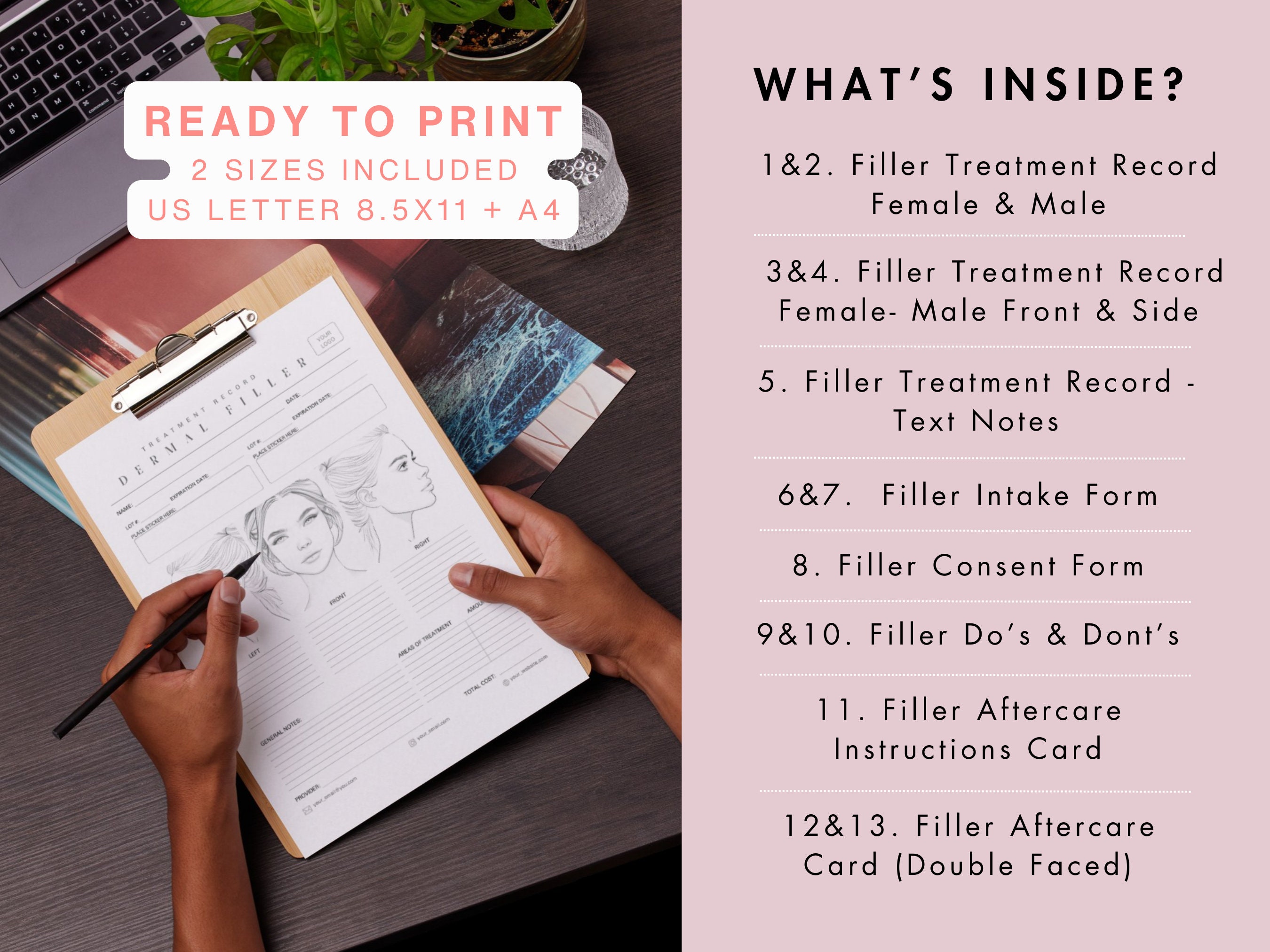 Filler Injection Forms Template Bundle Filler Intake Consent Printable ...