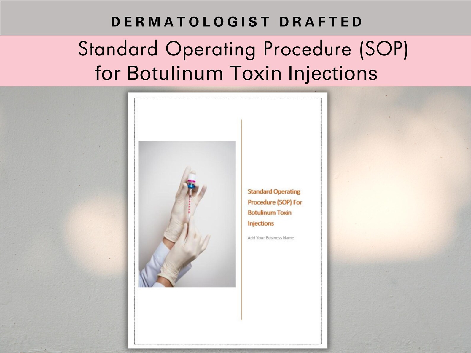 Standard Operating Procedure SOP Botulinum Toxin, Nurse Injector Botox ...