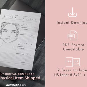 Botox and Filler Treatment Record Form, Nurse Injector Lip Injection ...