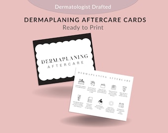 Dermaplaning Aftercare Instructions Card, Skincare Guide Pre Post Aesthetic Facial, Medspa Client Treatment After care Mini Template Form