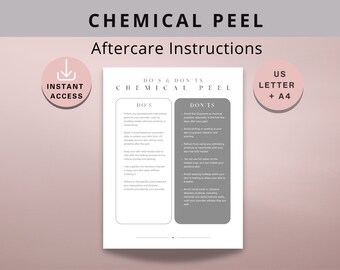 Chemical Peel Aftercare Instructions Template Form Skin Peeling Treatment Client Aftercare Tips Esthetician Client Care Med Spa Consultation