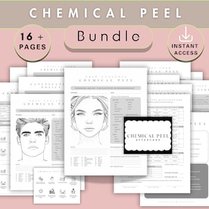 Chemical Peel Bundle Template Informed Consent Peeling Aftercare Esthetician Skincare Intake Form Facial Treatment Skin Analysis