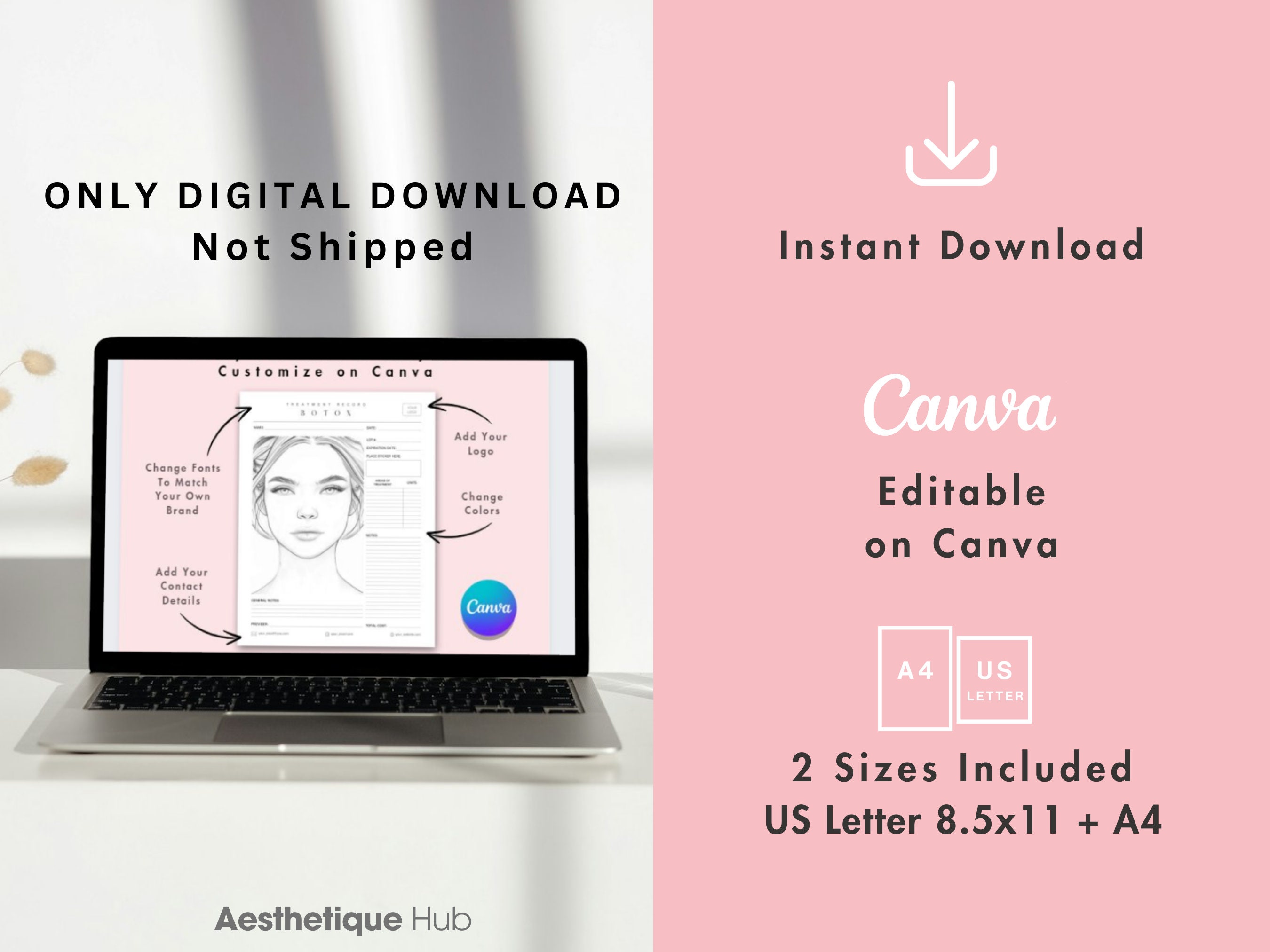 Editable Botox Treatment Record Form: Client Consultation Notes (canva ...