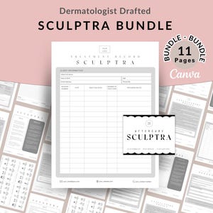 Sculptra Ultimate Forms Bundle, Editable Informed Consent, Patient Intake Form, Aftercare Sheet & Card, Treatment Log Record, Nurse Injector