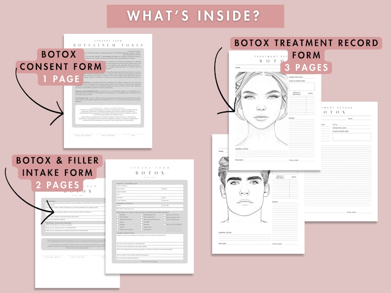 Botox Bundle Form Template Patient Treatment Face Record Client Intake ...
