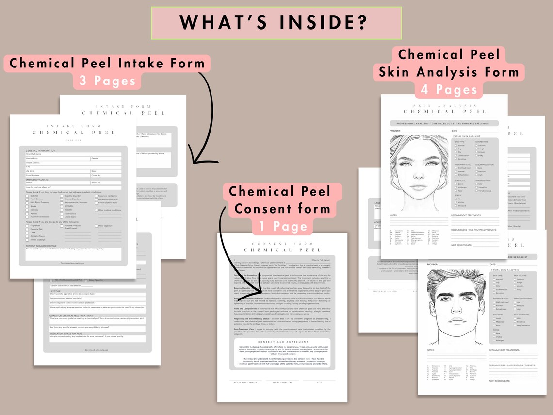 Chemical Peel Bundle Template Informed Consent Peeling Aftercare ...