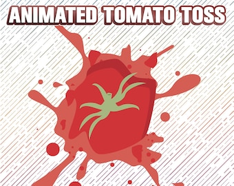 Tomato Toss & Splat animado / WEBM transparente de un tomate throw and splat para Twitch