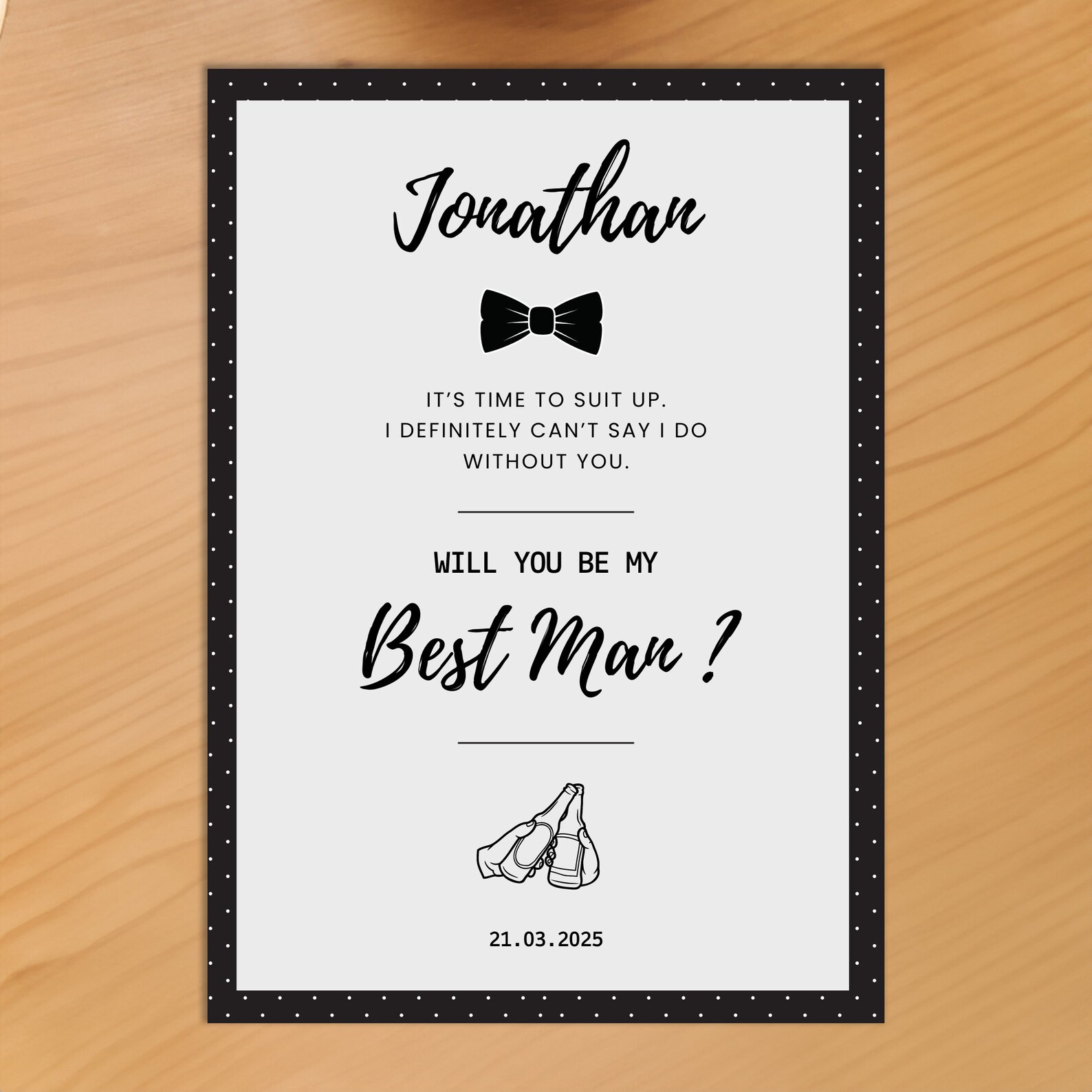 Best Man Lette R Best Man Proposal - Digital Download - A6 Printable Card - Canva Link ...