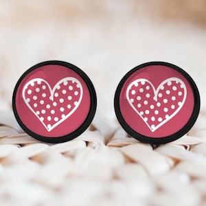 Heart Cabochon Stainless Steel Stud Earrings, Necklaces, Keychains, Charms and Bracelets