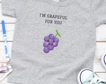 T-shirt Grapeful per bambini, maglietta carina, classica, moderna, regalo di compleanno, camicia di frutta