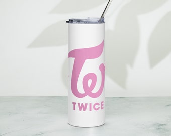 Gobelet en acier inoxydable Twice, cadeau Once, cadeau pour les fans de KPOP, gobelet 20 oz avec paille, cadeau Twice