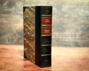 Charles Dickens - Four Novels - Antique Series - Leather Bound