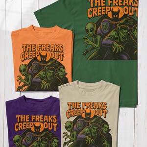 Halloween Cryptid Tee: Funny Mothman, Alien, Dracula Graphic