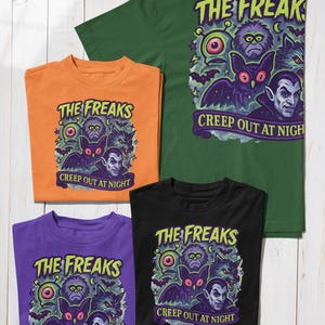 Retro Halloween Cryptid Tee: Funny Horror Shirt, Mothman, Alien, Dracula