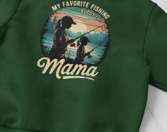 Mama's Fishing Buddy Long Sleeve Tee, Perfect Gift for Moms, fisher gifts, fishing graphic tee, fishing lover shirt, gift for daughter