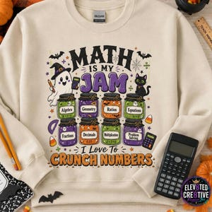 Spooky Math Is My Jam Nerdy Sweatshirt, Gift for Math Loving STEM Girl Tee, Back to School Tee