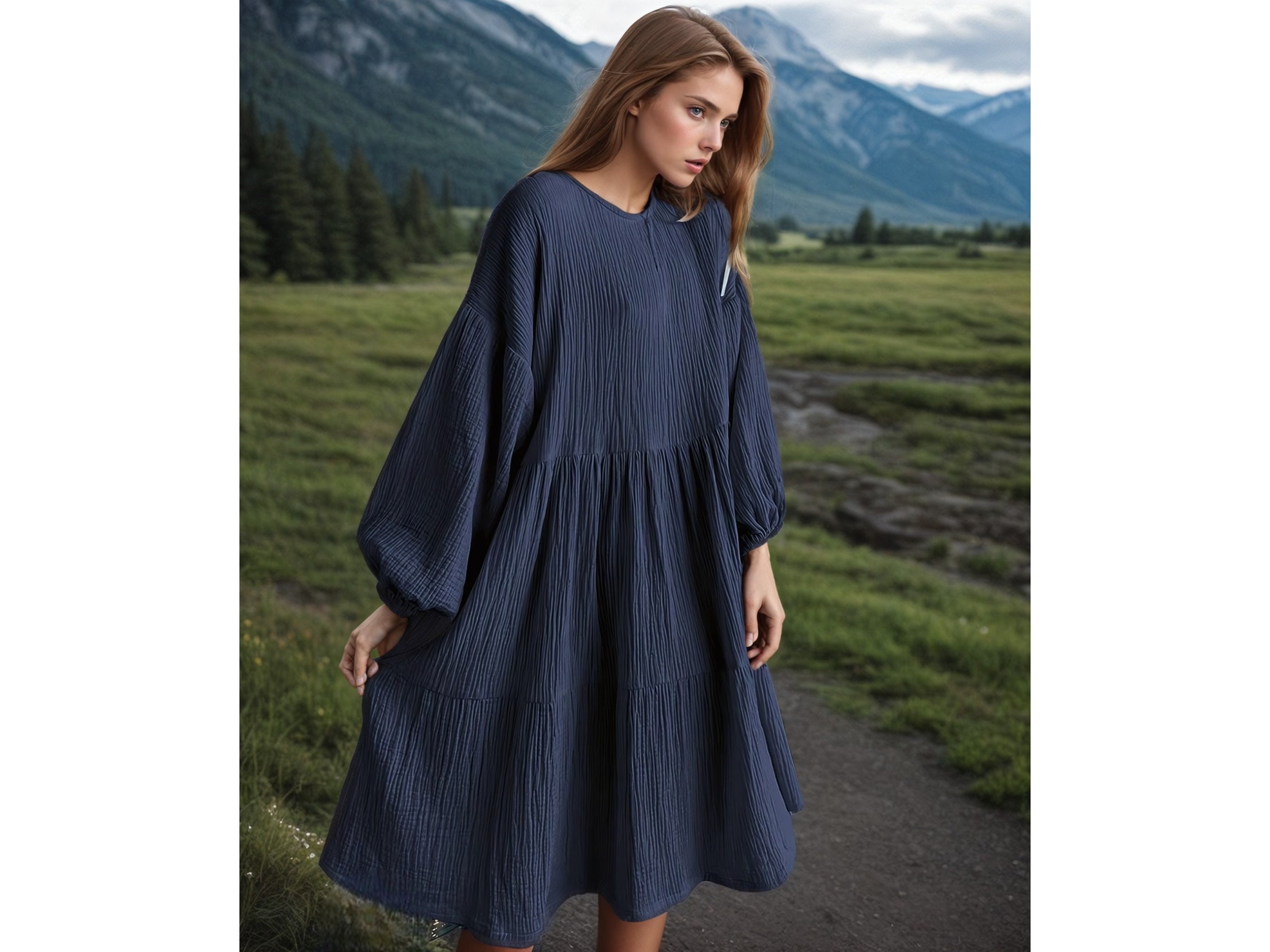 100 Cotton Muslin Maxi Dress, Plus Size Dress, Summer Dress, Medieval