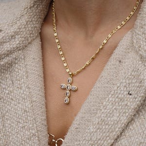 Wisiorek z krzyżem wypełnionym złotem, naszyjnik z krzyżem, naszyjnik z krzyżem unisex dla mężczyzn i kobiet, naszyjnik z krzyżem, naszyjnik z krzyżem wypełnionym złotem