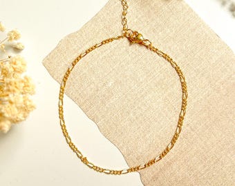 Gouden figaro-enkelbandje, 14k gold filled figaro-enkelband voor dames, sierlijke figaro-enkelbanden