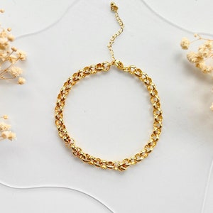 14k Gold Rolo Bracelet, gold filled chain bracelet, cable chain bracelets women, gift for her, rolo chain bracelet
