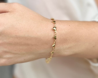 Gold minimalist bracelet, dainty gold filled bracelet, chain bracelet for women, minimalist gold bracelet, bridesmaid gift for her