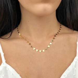 Gold chain necklace, 14k gold filled chain necklace, dainty charm necklace, disc chain necklace, minimalist chain necklace, gift for her