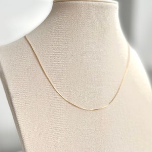 14k gold box chain, 925 silver box necklace, dainty gold snake chain necklace, minimalist gold chain, chains for women