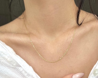 Gold vermeil chain necklace, 925 silver chain, gold plated silver chain necklace, dainty cable chain, bridesmaid gift for her