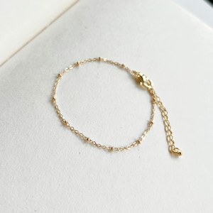 Gold beaded anklet, gold chain anklet for women, gold minimalist ankle bracelet for her, dainty gold anklet, summer anklet