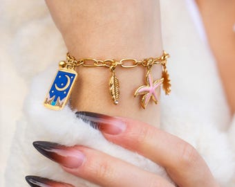 Crea tu propia pulsera de dijes • Regalo personalizado para ella • Pulsera de dijes personalizada