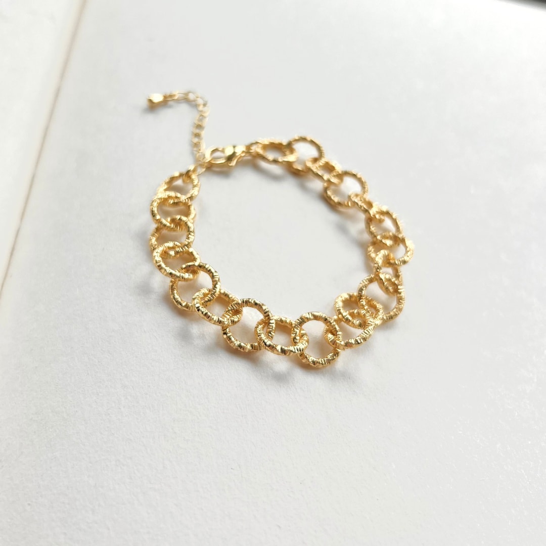 GEMMA GOLD CHUNKY ROPE CHAIN BRACELET