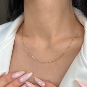 14k Gold filled chain, dainty 14k gold chain necklace, minimalist gold filled necklace, gold chain choker necklace, gold chains women