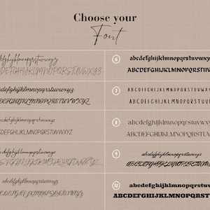 May include: A graphic showing ten different font styles. Each font style is shown in lowercase and uppercase letters. The font styles are numbered 1 through 10.