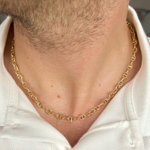 Gold Anchor Chain Necklace, gold filled necklace, mens chain necklace, mens jewelry, gold filled cable chain necklace, gift for him