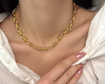 14k gold filled chunky chain necklace, thick rolo chain, gold chains for women, thick chain necklace, gift for her