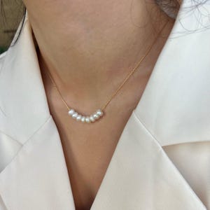 Genuine pearl necklace, dainty pearl necklace, wedding pearl jewelry, pearl necklaces for women, gold choker necklace, gift for her