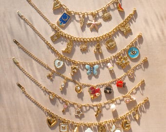 Custom Charms Bracelet • Waterproof Jewelry • Personalised Gift For Her