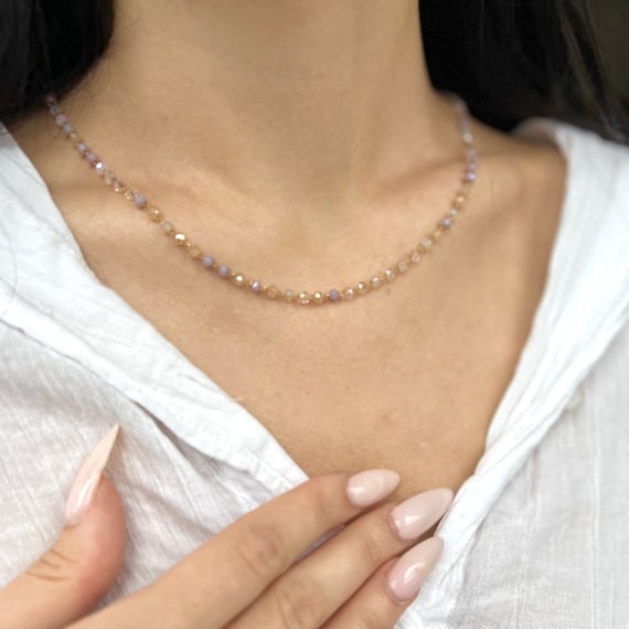 Dainty Crystal Necklace For Women Pick Your Crystal Y Necklace