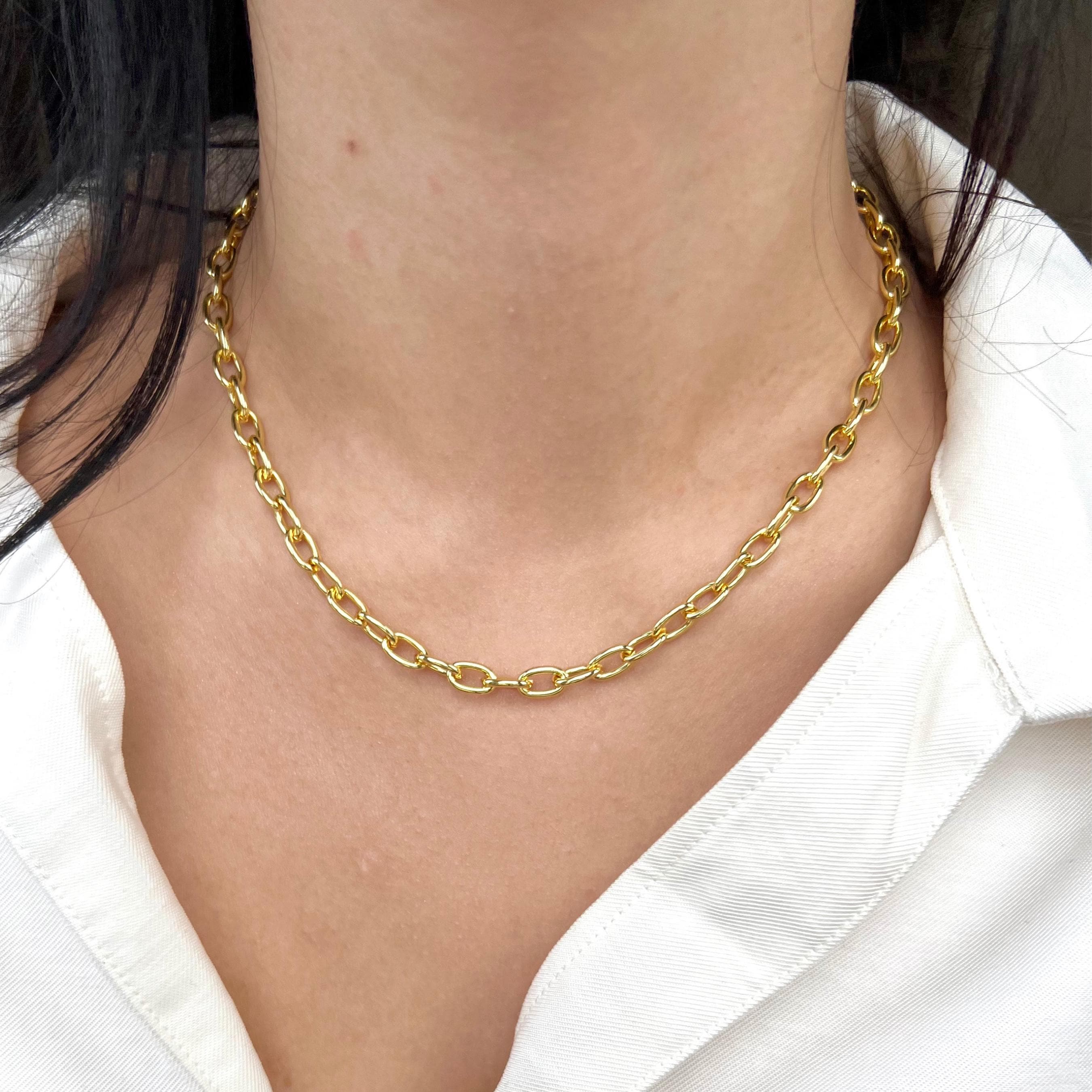 Gold Filled Cable Chain Gold Chunky Chain Necklace 14K Gold Chains for Women Gold Chain Choker Chain Necklaces Women Gift for Her